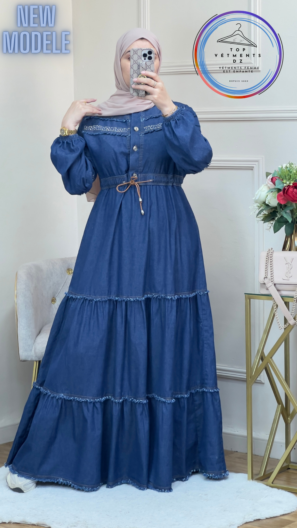 robe jean avec découpe
