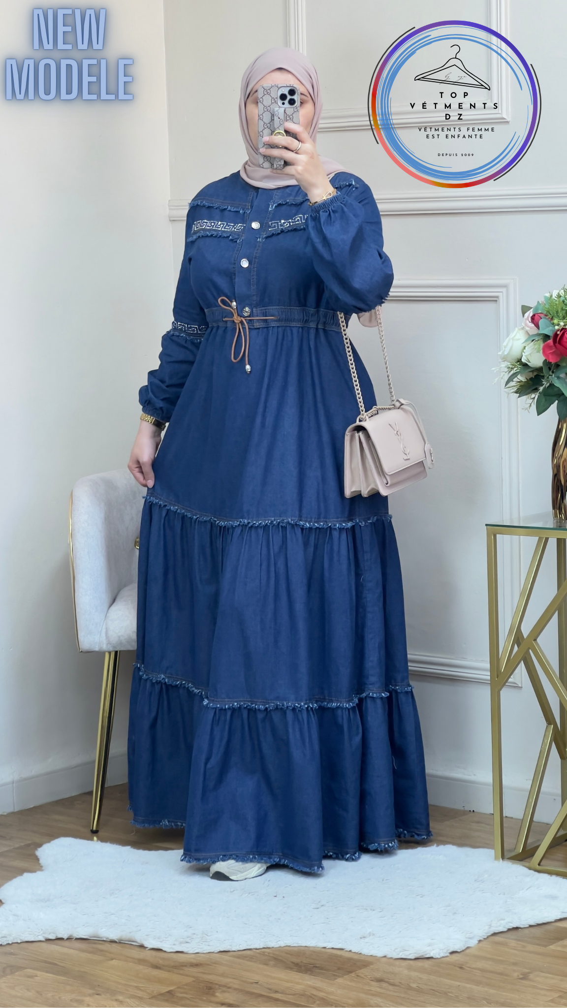 robe jean avec découpe